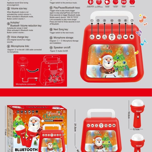 Christmas lighting music dual microphone sound system