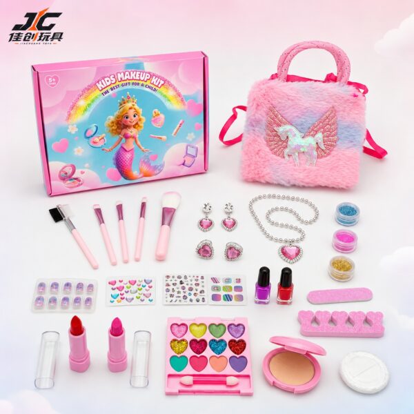 Bestseller New Unicorn Handbag Cosmetic Set for Kids - Children's Makeup Toy (DIY Fantasy Cosmetic Play Kit)