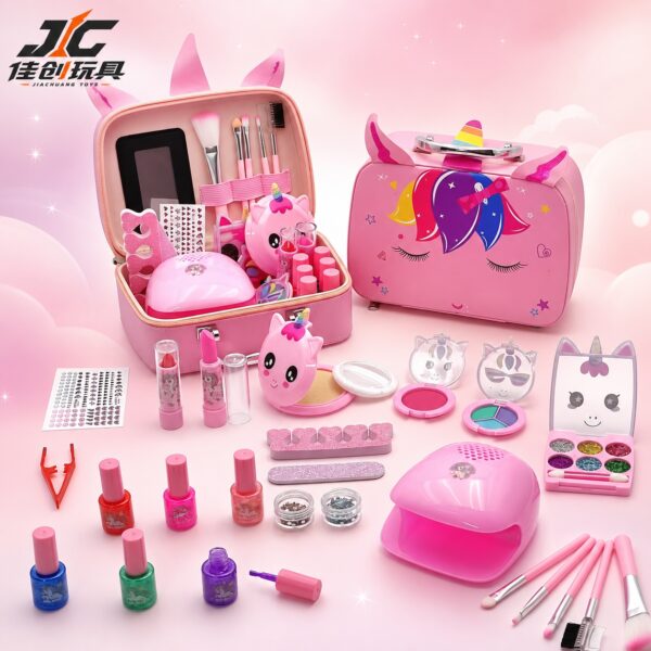 Pink Unicorn Makeup Kit for Kids - Children's Cosmetic Toy Set (DIY Makeup Toy Kit for Kids)