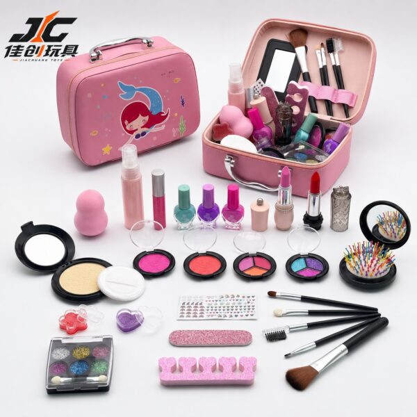 Mermaid Children's Makeup Set New Mermaid Handbag Princess Makeup Bag Toy (Kids Cosmetic Set DIY Makeup Toy)