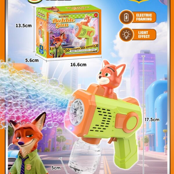 8-Hole Animal Character Red Fox Automatic Bubble Machine with Lights