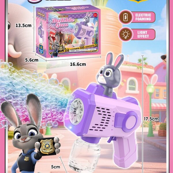 8-Hole Animal Character Rabbit Automatic Bubble Machine with Lights