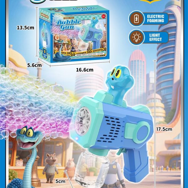 8-Hole Animal Character Snake Automatic Bubble Machine with Lights