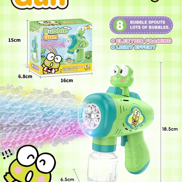 8-Hole Big-Eyed Frog Automatic Bubble Machine with Lights