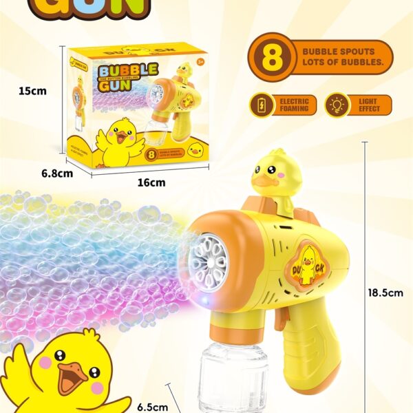 8-Hole Big Yellow Duck Automatic Bubble Machine with Lights
