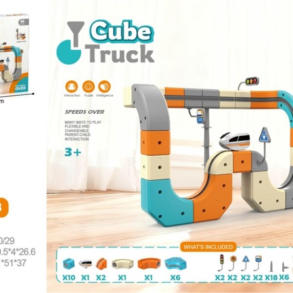 DIY Transformable Gear Building Block Track Electric High-Speed Train