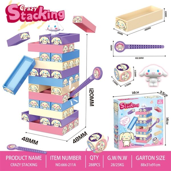Tabletop Game Toy Board Game Toy Fun Interactive Toy Jenga – Cartoon Character Edition