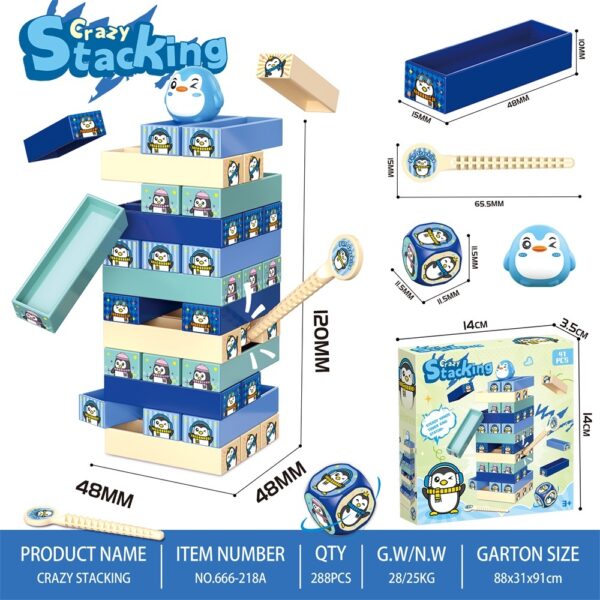Tabletop Game Toy Board Game Fun Interactive Toy Crazy Penguin Stacking