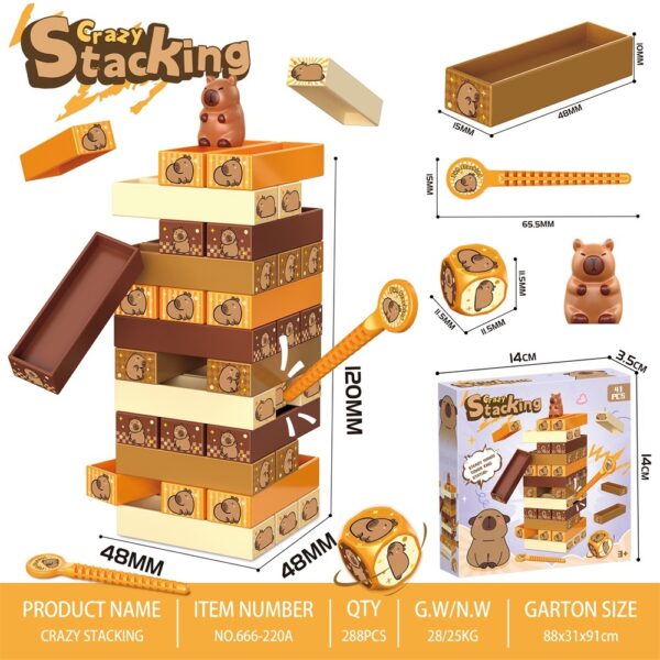 Tabletop Game Toy Board Game Toy Fun Interactive Toy Crazy Stacking Game - Capybara