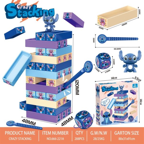 Tabletop Game Toy, Board Game Toy, Fun Interactive Toy, Crazy Stacking Fun – Movie Character Edition