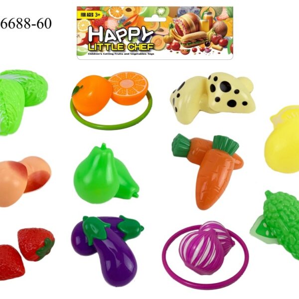 Fruit and Vegetable Cutting Play Set + 2 Hoop Games