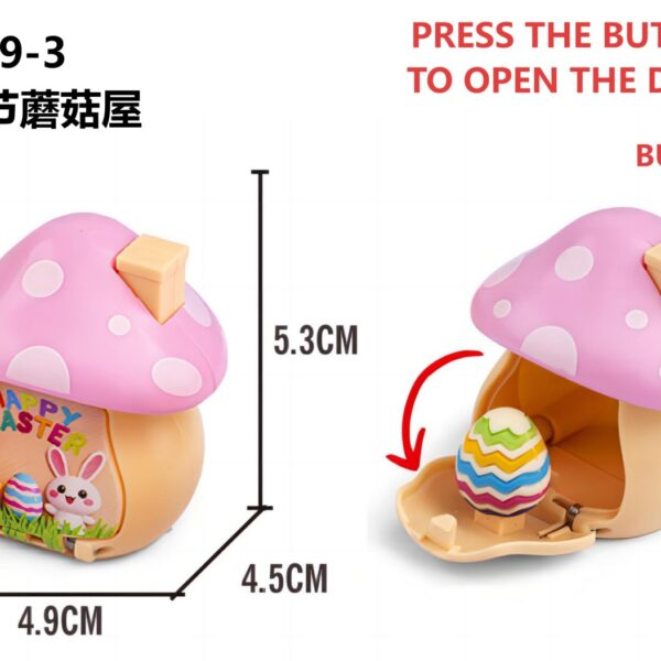 Easter Mushroom House Toy (Pretend Play Christmas Halloween Easter Holiday Party Dress-up Premium Gift Novelty Candy Toy)