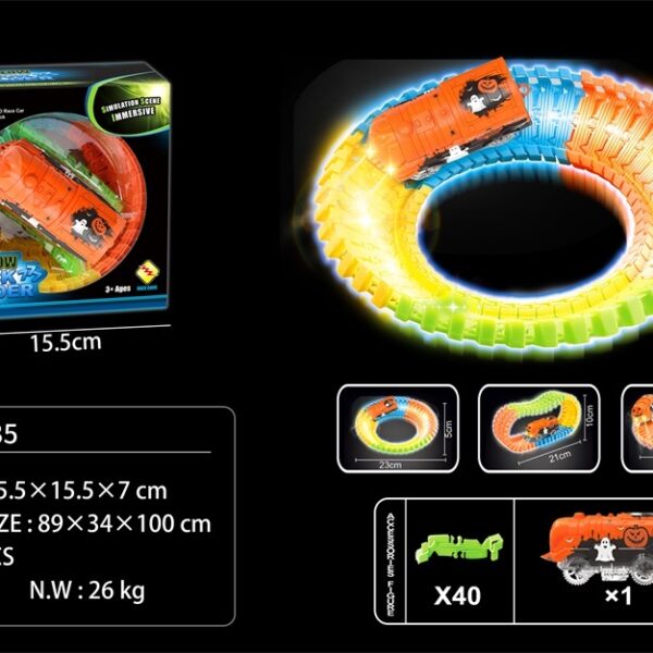 Glow-in-the-Dark Electric Track Set with Halloween Train