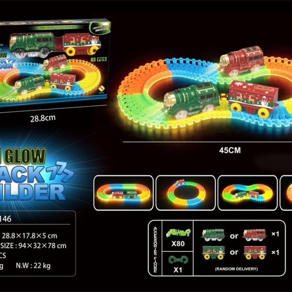 Glow-in-the-Dark Electric Track Set with Christmas Train