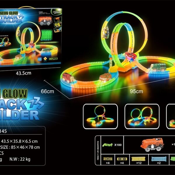 Glow-in-the-Dark Electric Track Set with Halloween Train