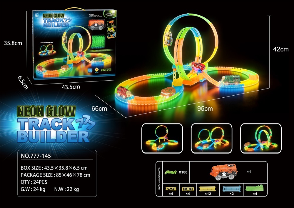 Glow-in-the-Dark Electric Track Set with Halloween Train