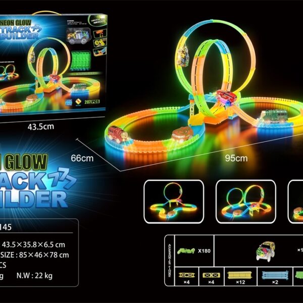 Glow-in-the-Dark Electric Track Set with Graffiti Car