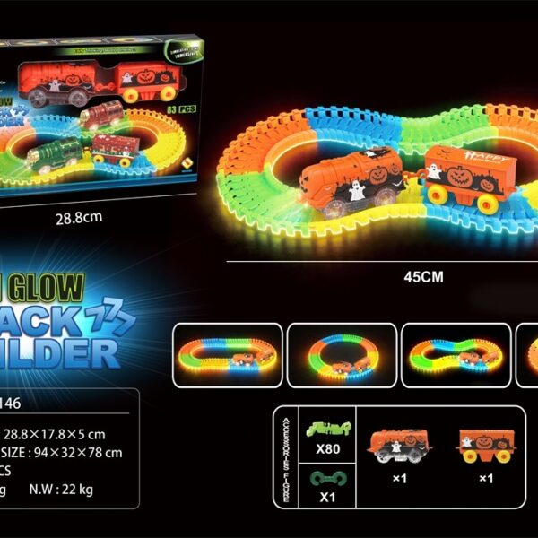 Glow-in-the-Dark Electric Track Set with Halloween Train