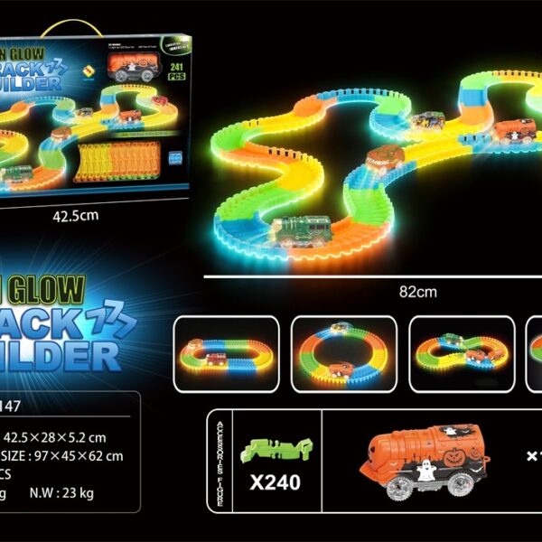 Glow-in-the-Dark Electric Track Set with Halloween Train