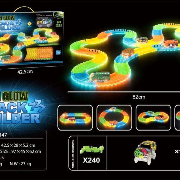 Glow-in-the-Dark Electric Track Set with Graffiti Car