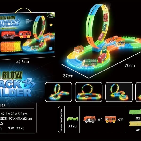 Glow-in-the-Dark Electric Track Set with Halloween Train