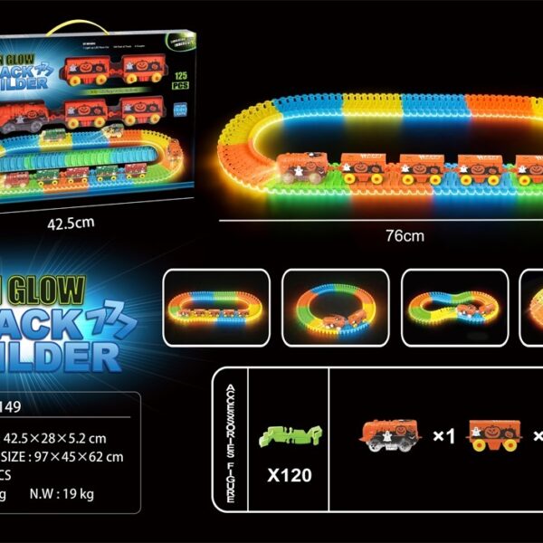 Glow-in-the-Dark Electric Track Set with Halloween Train