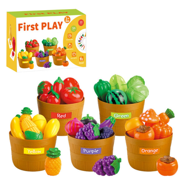 Color Recognition Cutting Play Toy Set (34pcs + 20 Cards)