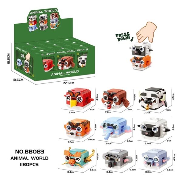 DIY Stacking Block Building Set (9 Animal Models) 1180PCS