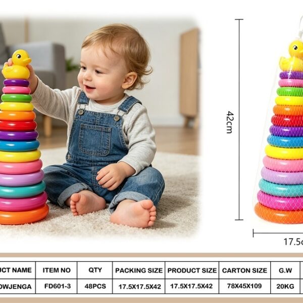 Rainbow Stacking Yellow Ducks