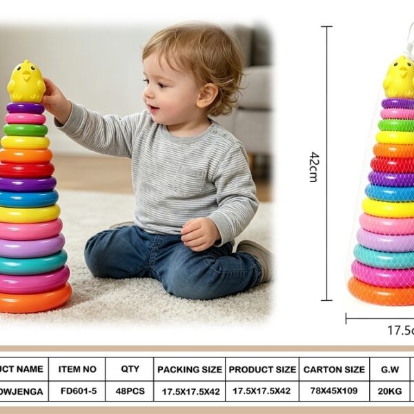 Rainbow Chick Stacking Game
