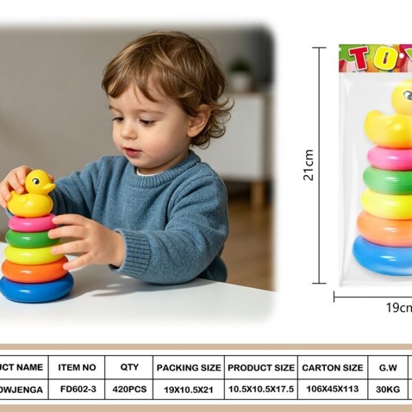 Small Rainbow Stacking Yellow Ducks