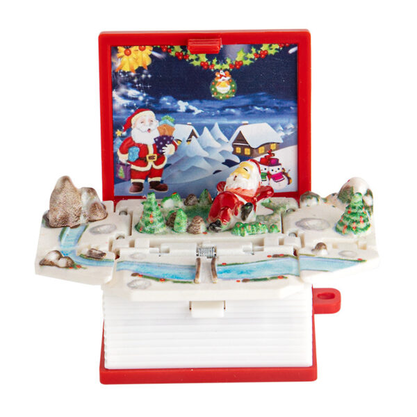 Christmas Gift 3D Pop-up Book Keychain Claw Machine Mini Toy Keychain Stress Relief Toy Ornament
