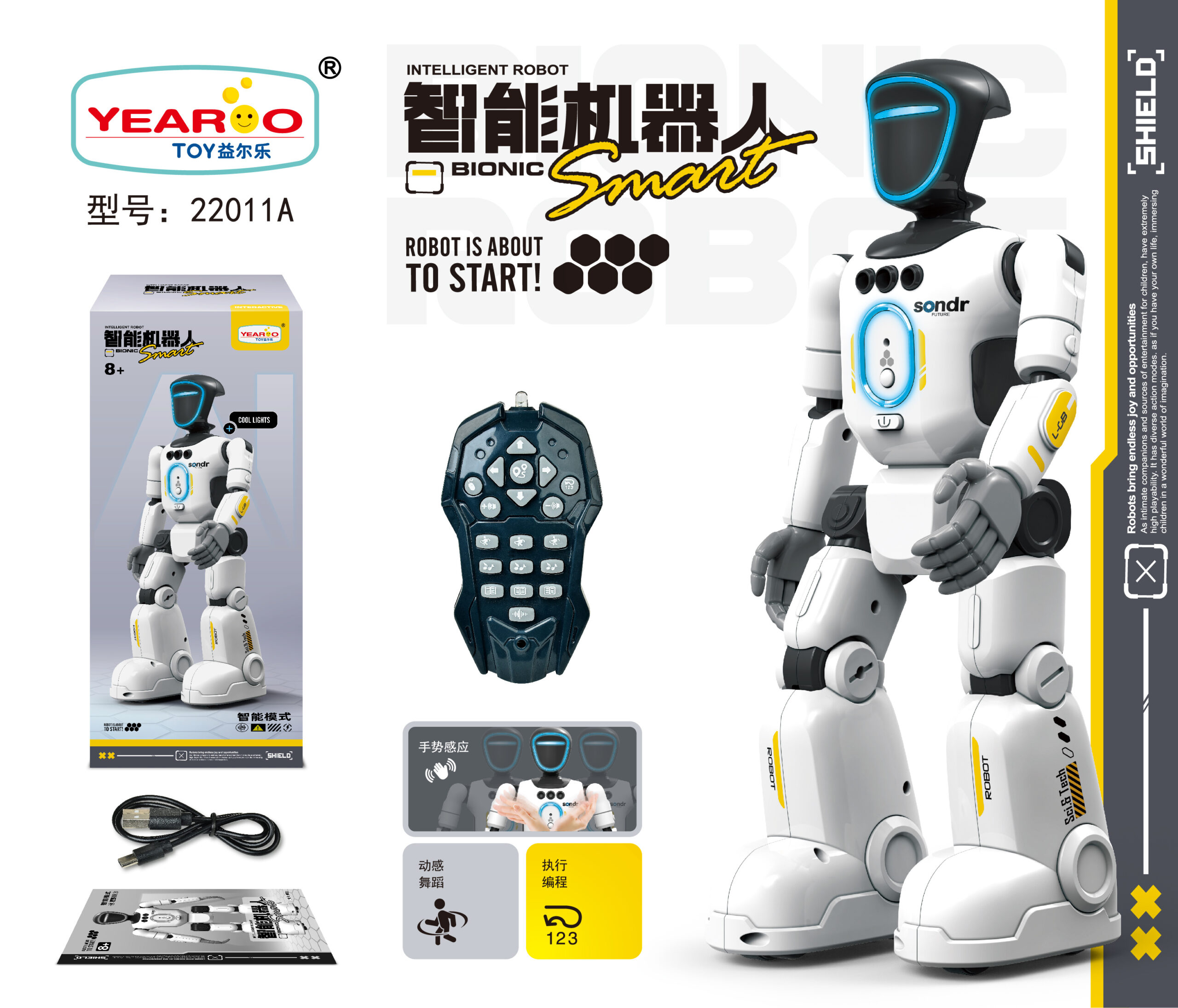 Remote Control Robot Toy - Multi-Language RC Educational Robot USB Wholesale