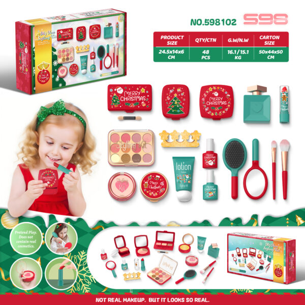 Girls Fake Cosmetics Dress-Up Pretend Play Set - Blush Eyeshadow Lipstick Wholesale