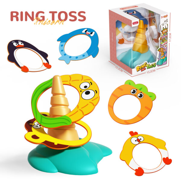 Unicorn Ring Toss Throwing Toy Set - Indoor Outdoor Sports Parent-Child Play Toy