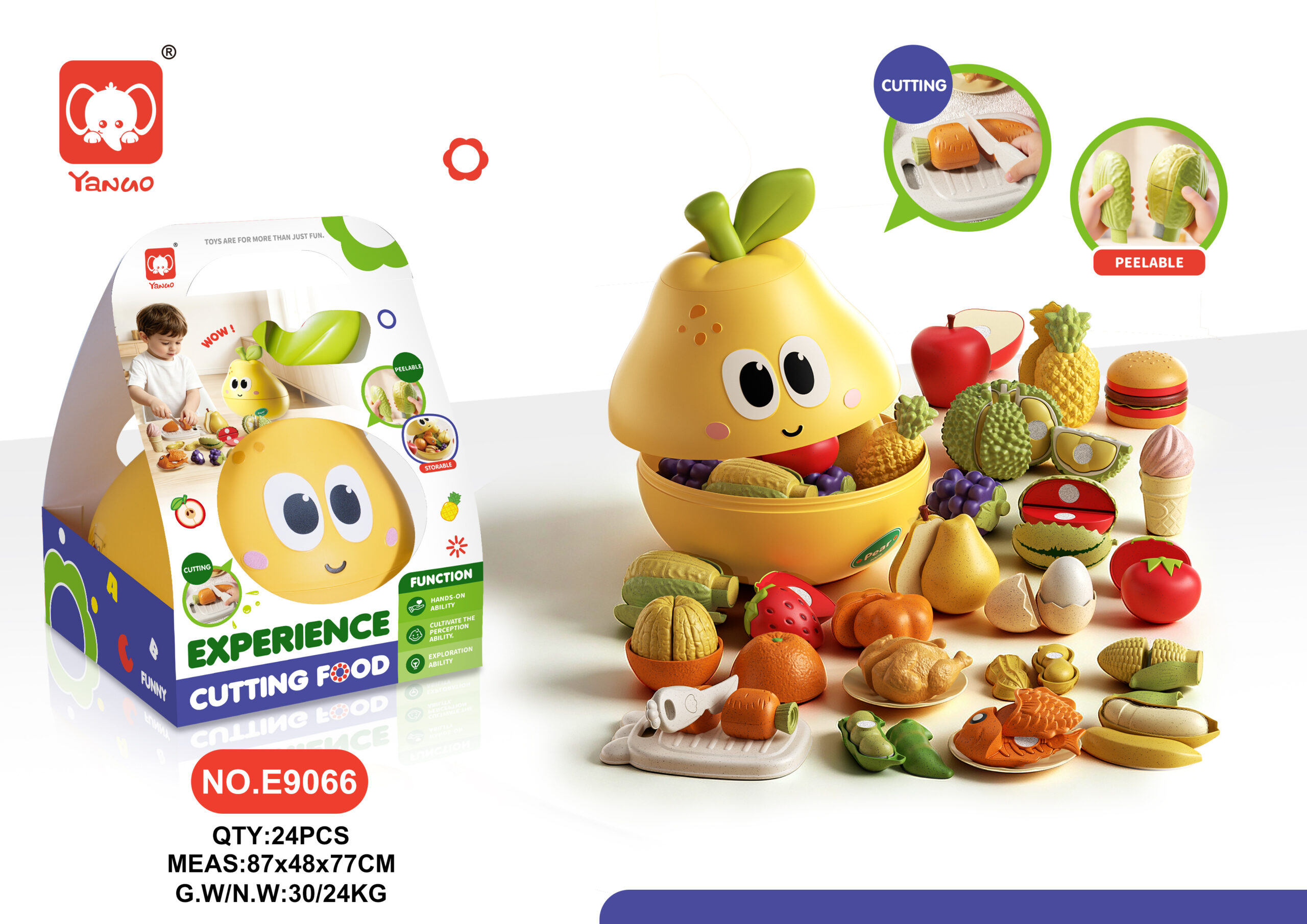 Fruit Cutting Pretend Play Kitchen Set - Role Play Food Toy CPC ASTM Certified
