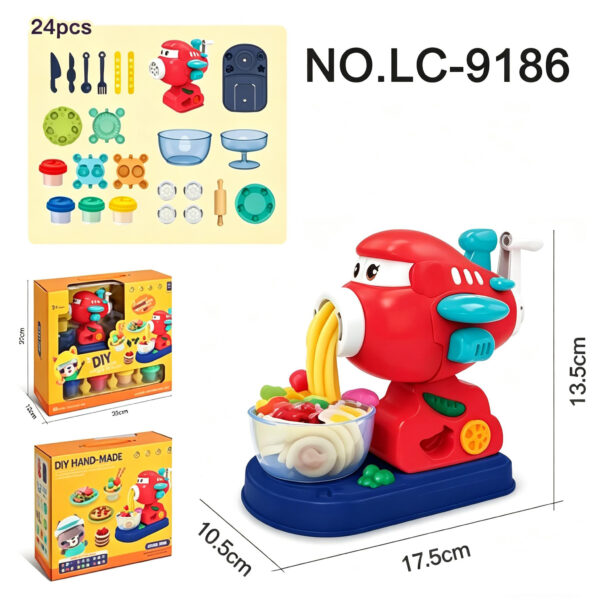 Magic Play-Doh Flying Noodle Maker Set 24PCS - Kids Creative DIY Clay Toy